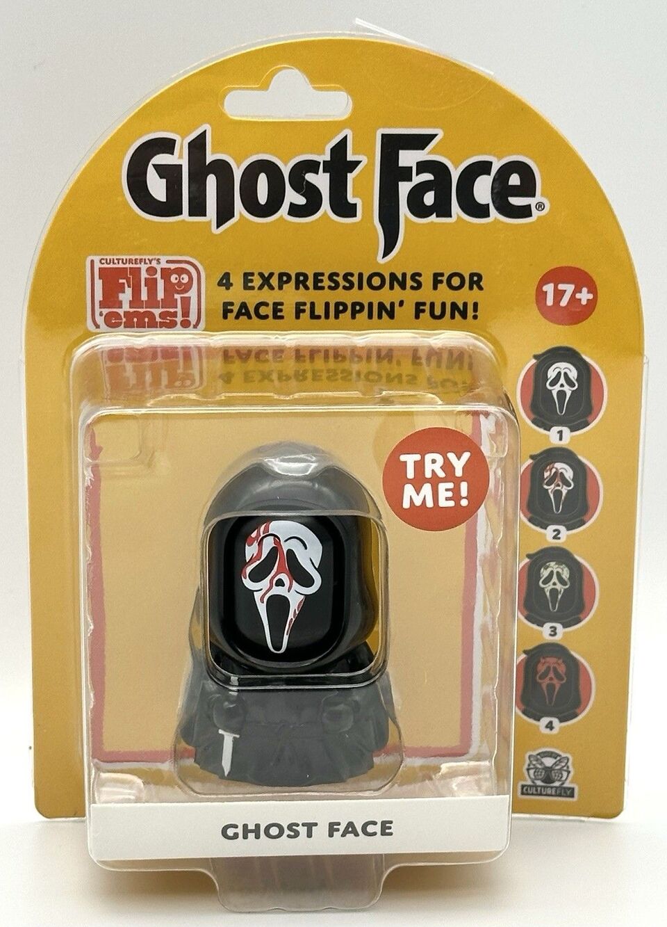 CultureFly Flip'ems Scream Ghost Face 4 Expressions Collectible Horror Figure